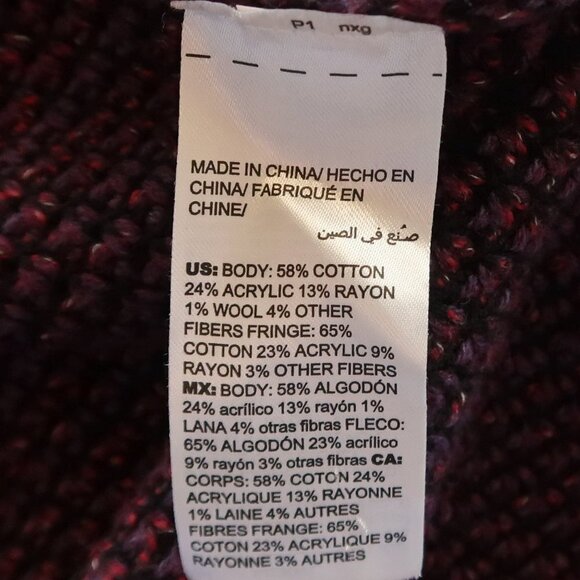 Chico's Knit Purple Marled Fringe Open Front Long Sleeve Cardigan XL - Picture 12 of 16